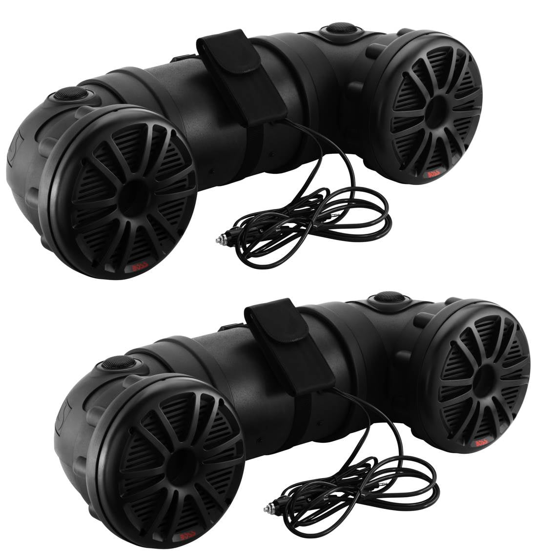 2) BOSS ATV15 Dual 6.5" 450W ATV/Marine ATV Amplified Tube Speaker System w/Aux