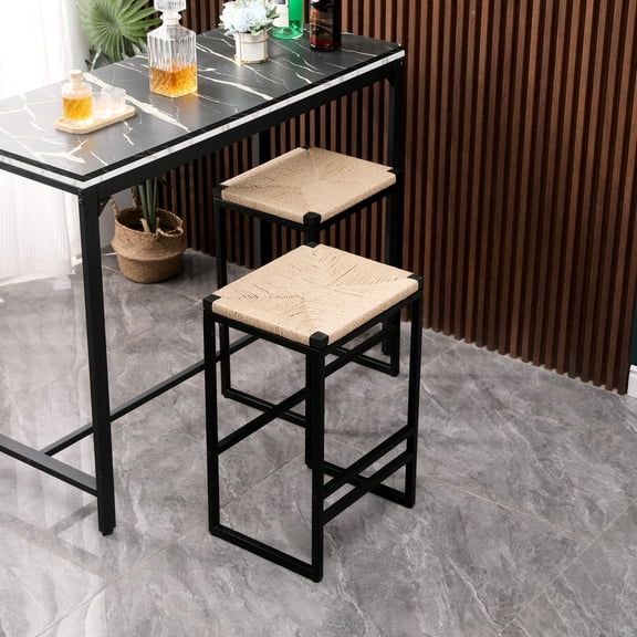 2 Backless Bar Stools in One Box / Convenient for Home and Office Use