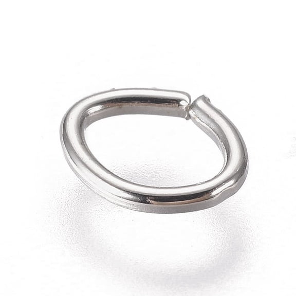 2 Bag Iron Open Jump Rings Oval Silver Color Plated 5x4x0.6mm Inner Diameter: 2.5x4mm 300pcs/bag