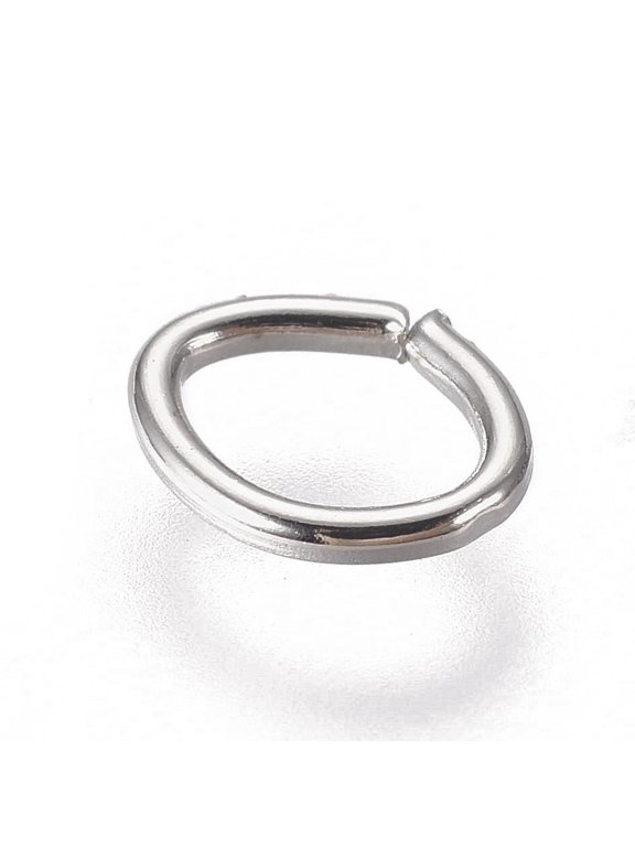 2 Bag Iron Open Jump Rings Oval Silver Color Plated 5x4x0.6mm Inner Diameter: 2.5x4mm 300pcs/bag