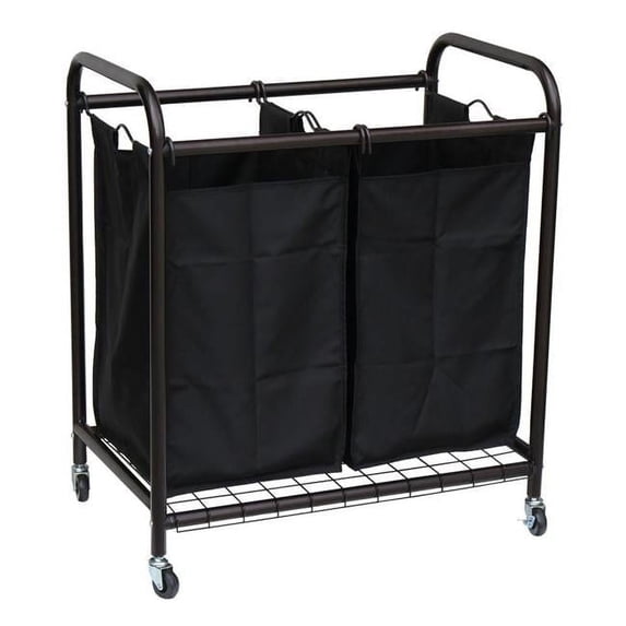 2-Bag Rolling Laundry Sorter, Bronze