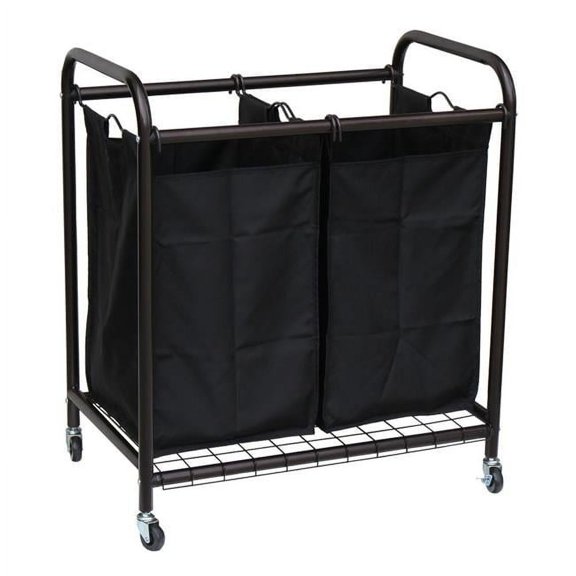 2-Bag Rolling Laundry Sorter, Bronze