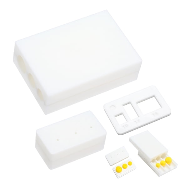 2 Bags 2 Styles Plastic Polymer Clay Bead Hole Maker Clay Mold White 54.5~79.5x30~55x22.5~25mm for DIY