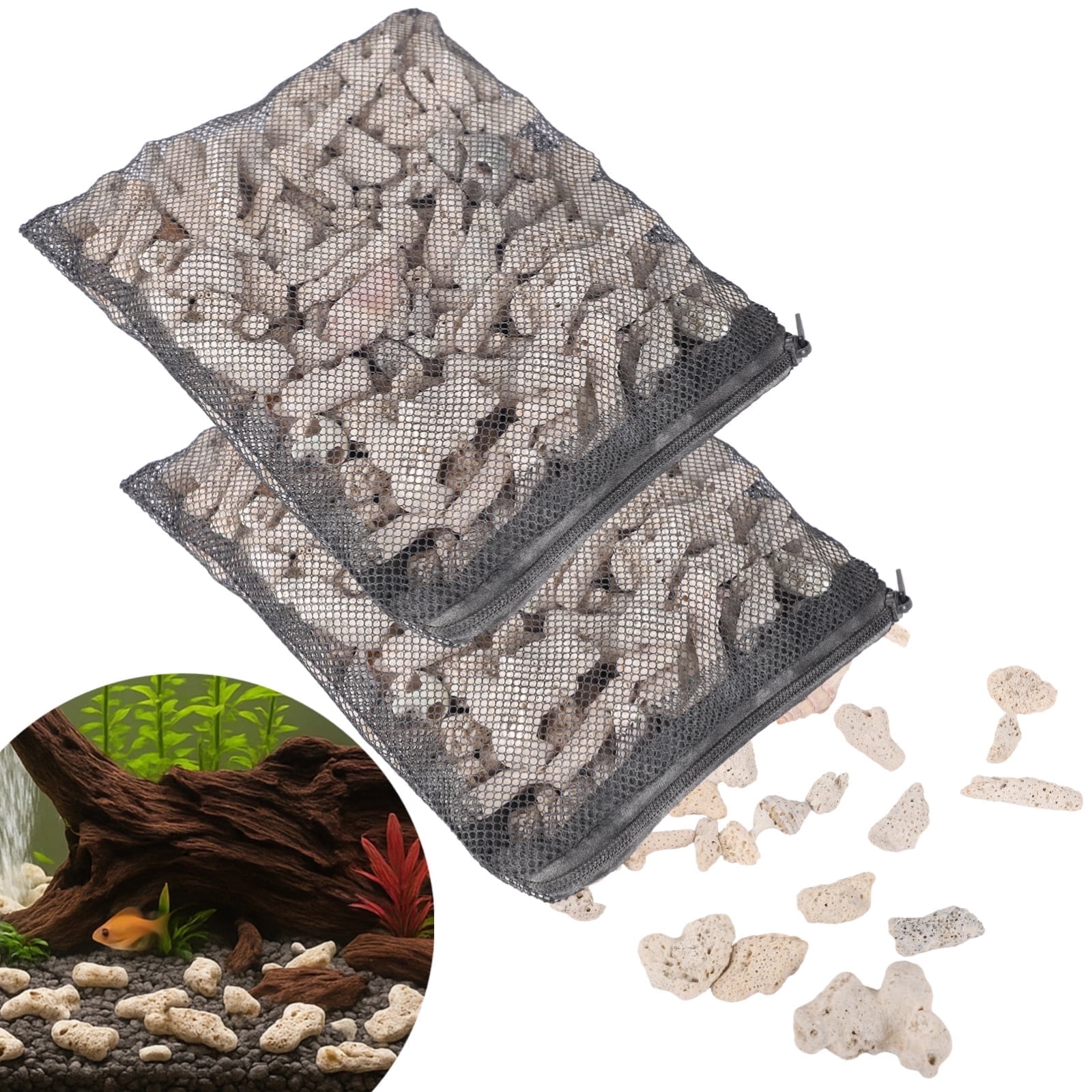 crushed coral aquarium filter media bag
