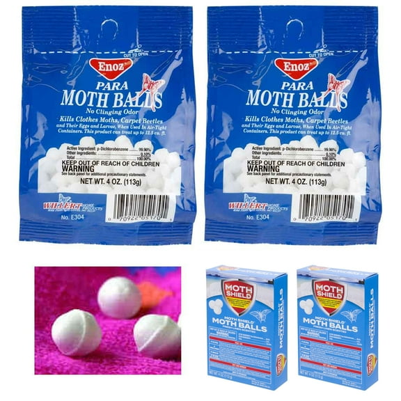 2 Bags Moth Balls Kills Clothes Moths Carpet Beetles Fresh Linen Scent 4 oz Each