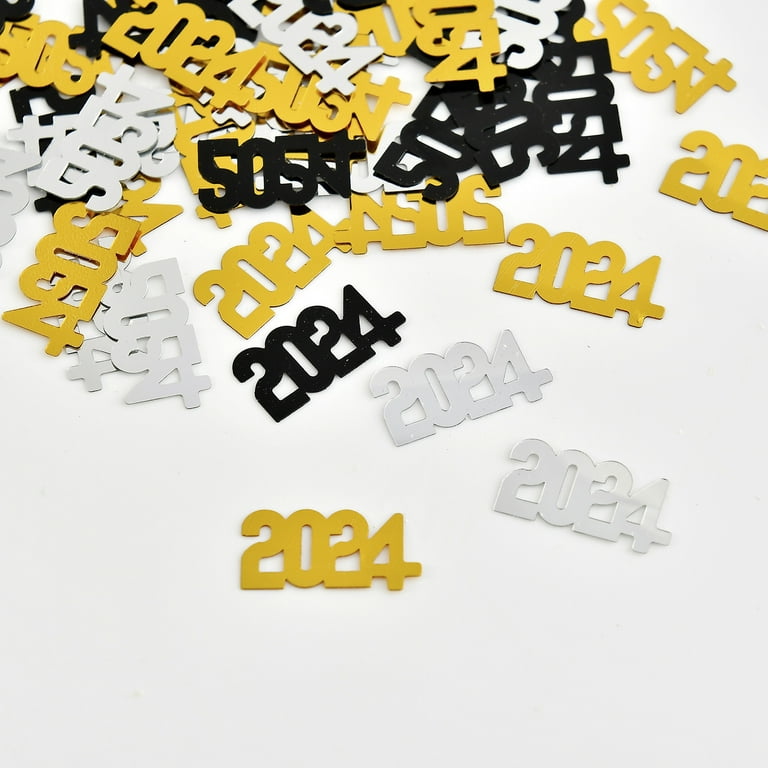 2 Bags of Table Decorations 2024 Confetti Happy New Year Design Table  Scatters Party Favors 