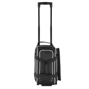 2 Ball Double Roller Bowling Bag with Wheels Separate Shoe Compartment Up to US Size 16 Oversized Accessory Pocket Retractable Handle Extends to 41.32 Inches