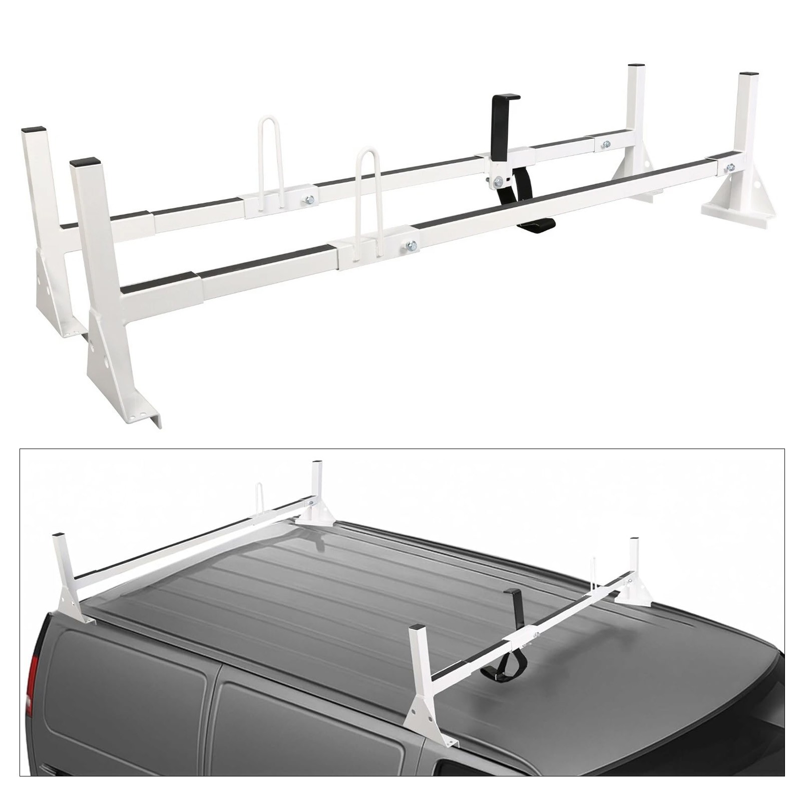 2-Bar Van Roof Ladder Rack Cross Bar For Ford E-150 E-250 E-350 E ...