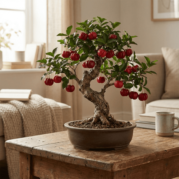 2 Barbados Cherry Plants 46 Inches Tall, Acerola Cherry Fruit Plants for Outdoor Garden, No Pot