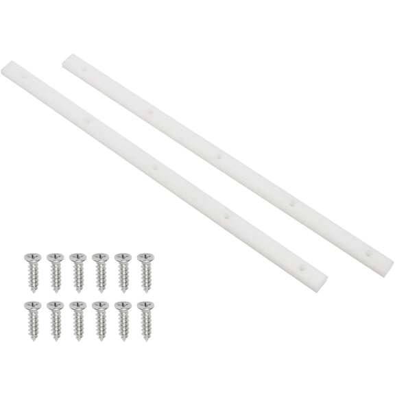 2 Bars Crosscut Sled for Table Saw, UHMW Plastic 3/4" x 3/8" x 17" with Predrilled Holes and Screws, Table Saw Sled Kit Miter Bars for U Tracks Woodworking Router Table and Bandsaws