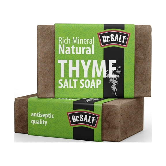 2 Bars Dr.Salt Rich Mineral Natural Thyme Salt Soap Facial Rashes, Skin Problems, Varicose Vein Problems
