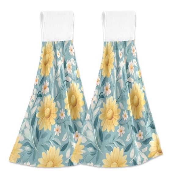 2 Bathroom Towels Kitchen Towels 18.2x14In Velcro Hand Wipes Dish Cloths & Dish Towels Washroom Towels Face Towel Hand Wipes Cool Yellow Flower