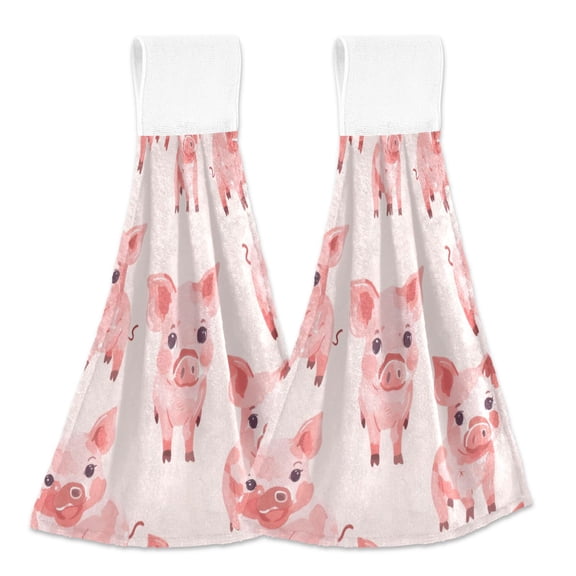 2 Bathroom Towels Kitchen Towels 18.2x14In Velcro Hand Wipes Dish Cloths & Dish Towels Washroom Towels Face Towel Hand Wipes Pink Pig