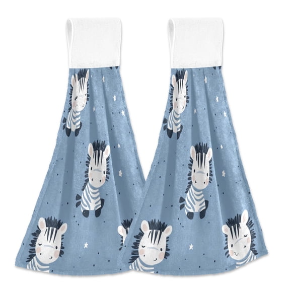 2 Bathroom Towels Kitchen Towels 18.2x14In Velcro Hand Wipes Dish Cloths & Dish Towels Washroom Towels Face Towel Hand Wipes Super Cute Little Zebras