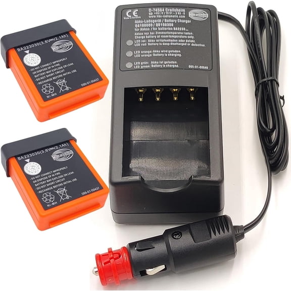 (2*Battery+1*Charger) 2PCS 3.6V 2100mAh BA223030 HBC Remote Control Rechargeable Battery with Charger D-74564 for BA223030 BA223000 2.1Ah 36V Charger QA108600 QD108300 DC 10V ~ 30V