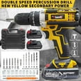 thumbnail image 1 of 2-Battery Cordless Drill Set, Black High-Torque Impact Drill with Durable Metal Chuck, 2-Variable Speed, LED Light, Compact Charger for Home DIY Projects and Power Drive, 1 of 9