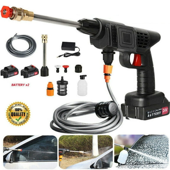 2 Battery Portable Cordless Car High Pressure Washer Jet Water Wash Cleaner Gun