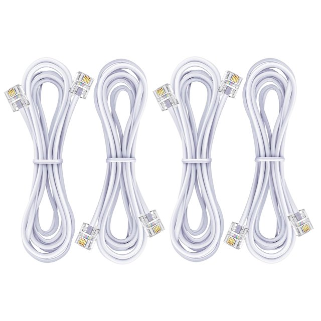 4Pack Telephone landline Extension Cord Cable Cord with Standard RJ11