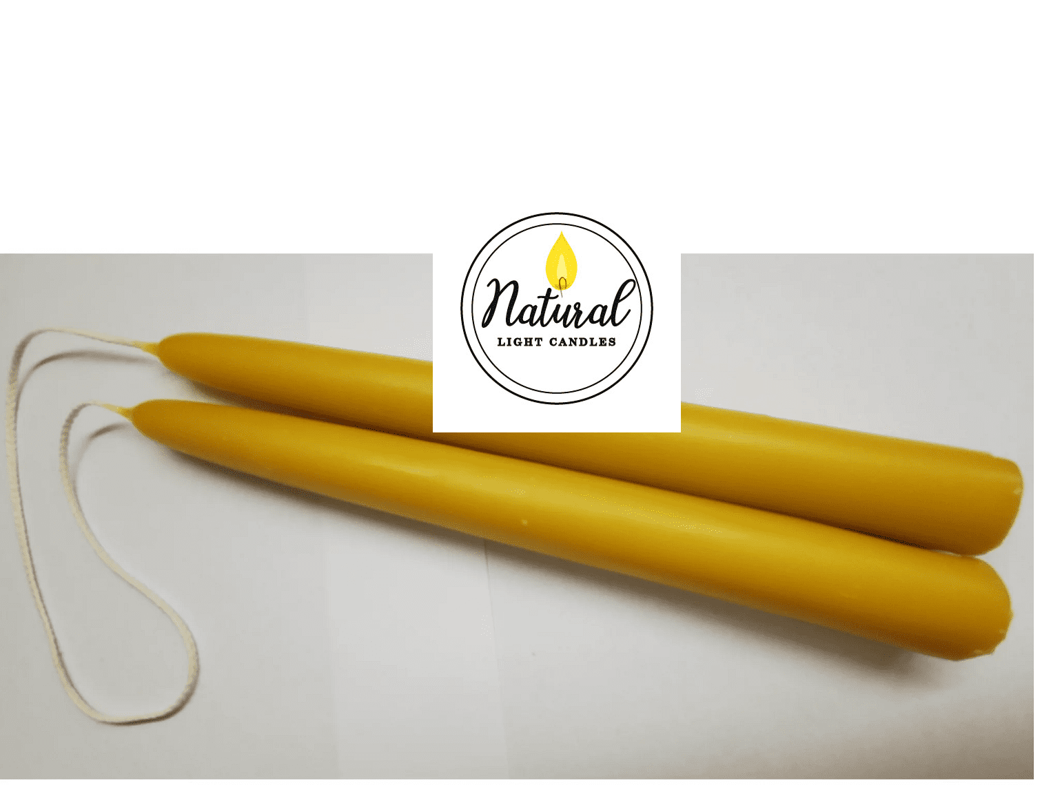 2 Beeswax candles Beeswax tapers 100 pure Beeswax 7/8" base 8" tall. 9