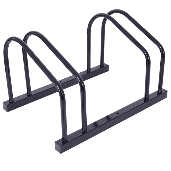 2-Bike Floor Stand for 22-28" Wheels Garage Parking Rack Indoor Outdoor