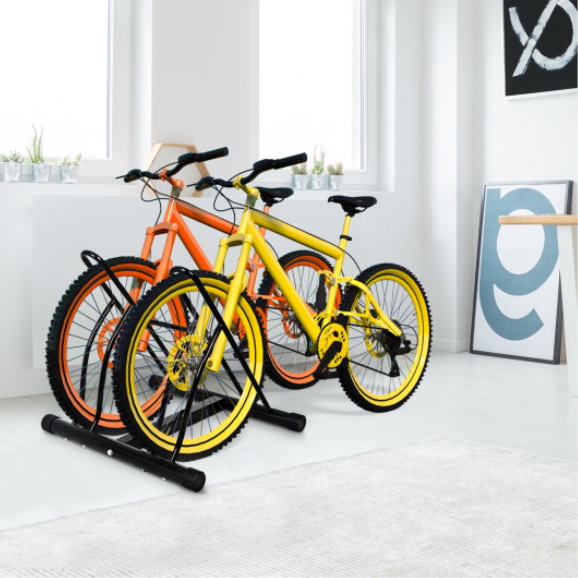 2Bike HeavyDuty Storage Solution , SpaceSaving & ScratchProof Bike Stand , Easy Assembly