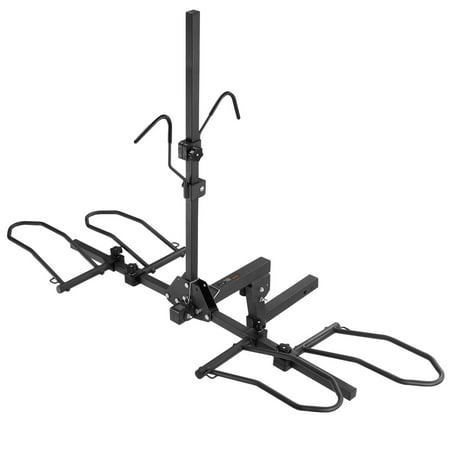2-Bike Hitch Mount Rack for 2" Receiver, 160LB Capacity, Tilting Platform Carrier Fits 5" Tires - SUV, Truck, RV (Folding Design)