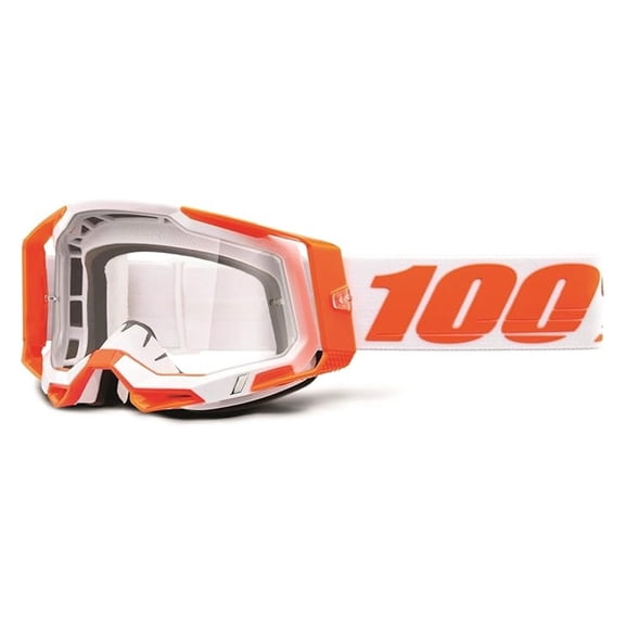 2 Bike & Motocross Goggles - MX and MTB Racing Protective Eyewear (Orange - Clear Lens)