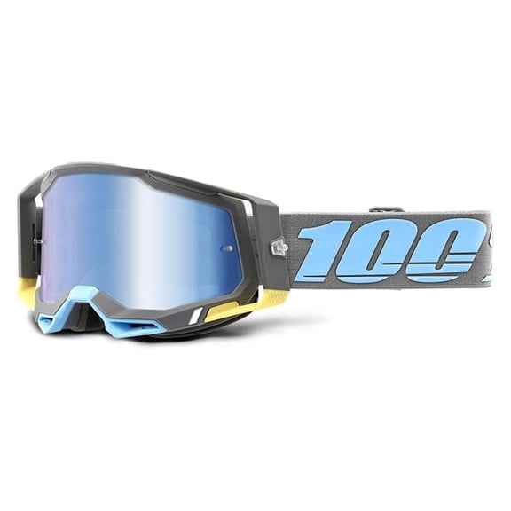 2 Bike & Motocross Goggles - MX and MTB Racing Protective Eyewear (Trinidad - Mirror Blue Lens)