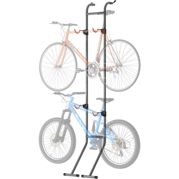 2 Bike Rack, Bicycle Rack, Bike Storage Rack for Garage, Gravity Bike Stand, Indoor Bike Organizer, Floor Vertical Bicycle Holder, Adjustable Wall Mount Cycle Hanger for Road Mountain Bikes