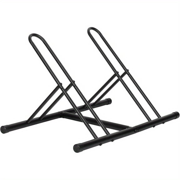 2 Bike Rack Floor Stand, Heavy Duty Bicycle Parking Holder for Garage, Yard, Patio - Space-Saving Black