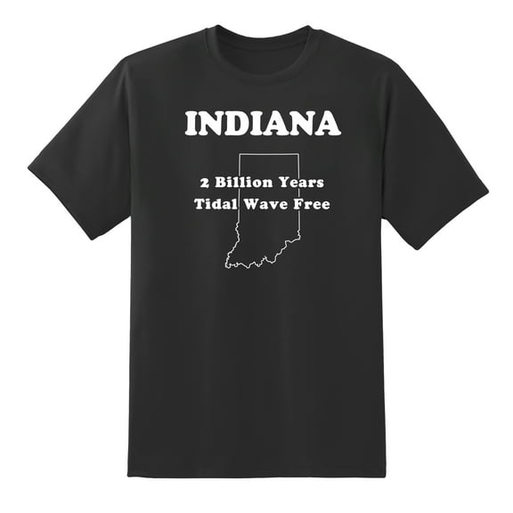 2 Billion Years Tidal Wave Free - Indiana State Motto Funny Tees Mens Graphic T Shirts Black,S