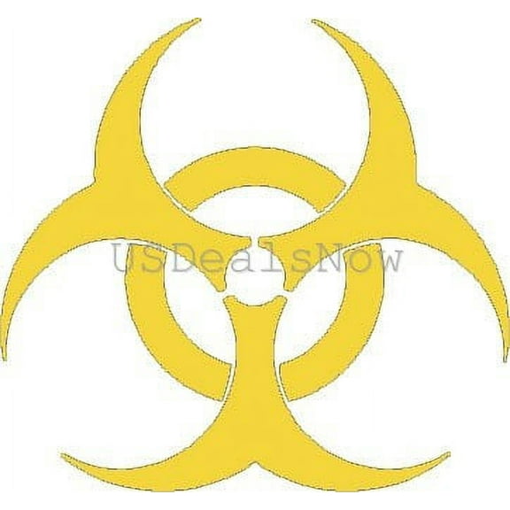 (2) Biohazard Hazardous Waste Halloween Vinyl Decal Car Window Stickers YELLOW