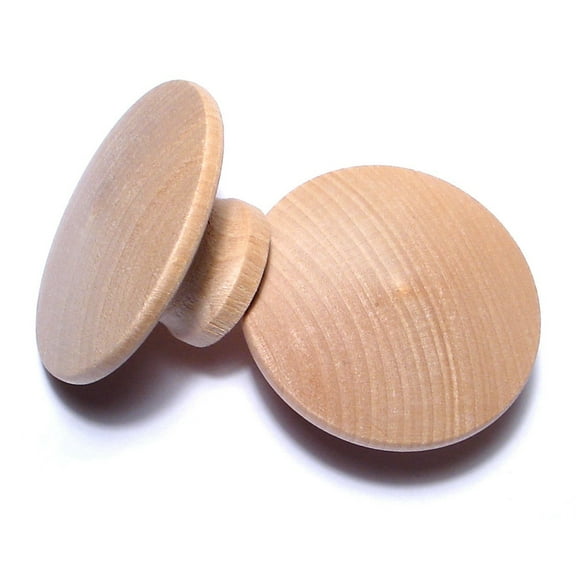 2" Birch Wood Round Top Knobs KBW-084 (5 pcs.)