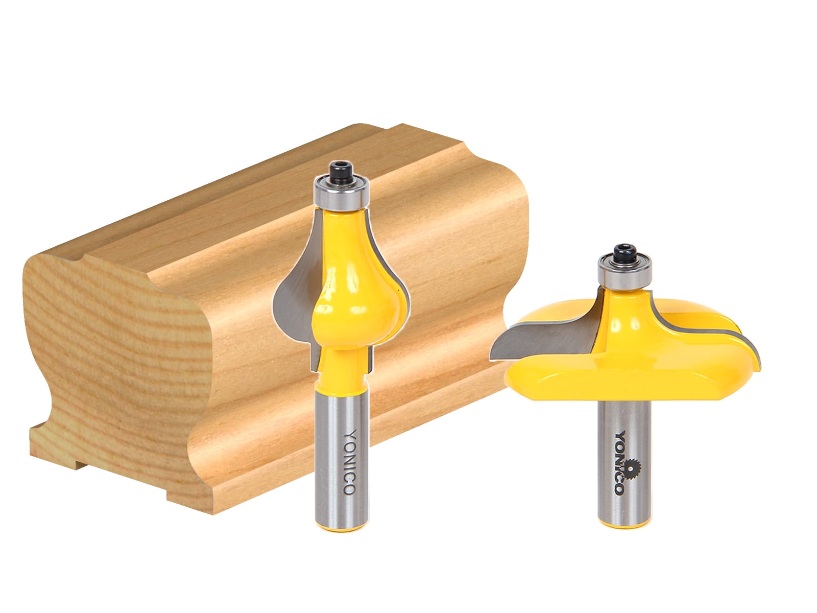 2 Bit Handrail Router Bit Set - Wavy/Flute - 1/2
