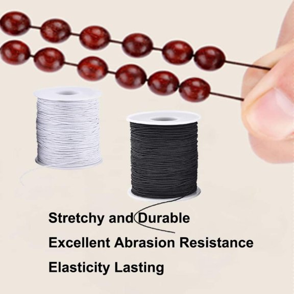 2 Black & 2 White Sturdy Elastic String, 4 Rolls unique Jewelry Making Tools, Fashion Accessories Suitable for DIY Beading Bracelet, Necklaces, Keychain