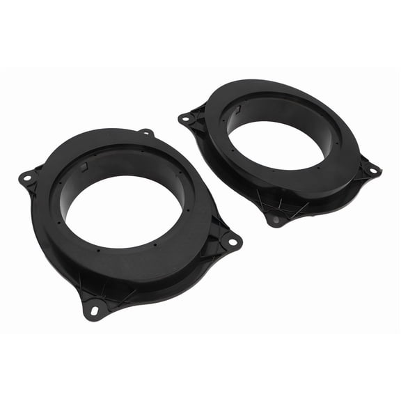 2 Black 6.5" Door Speaker Spacer Rings