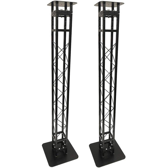 (2) Black 7.2 ft DJ Lighting Truss Light Weight Dual Totem System Trussing Tower
