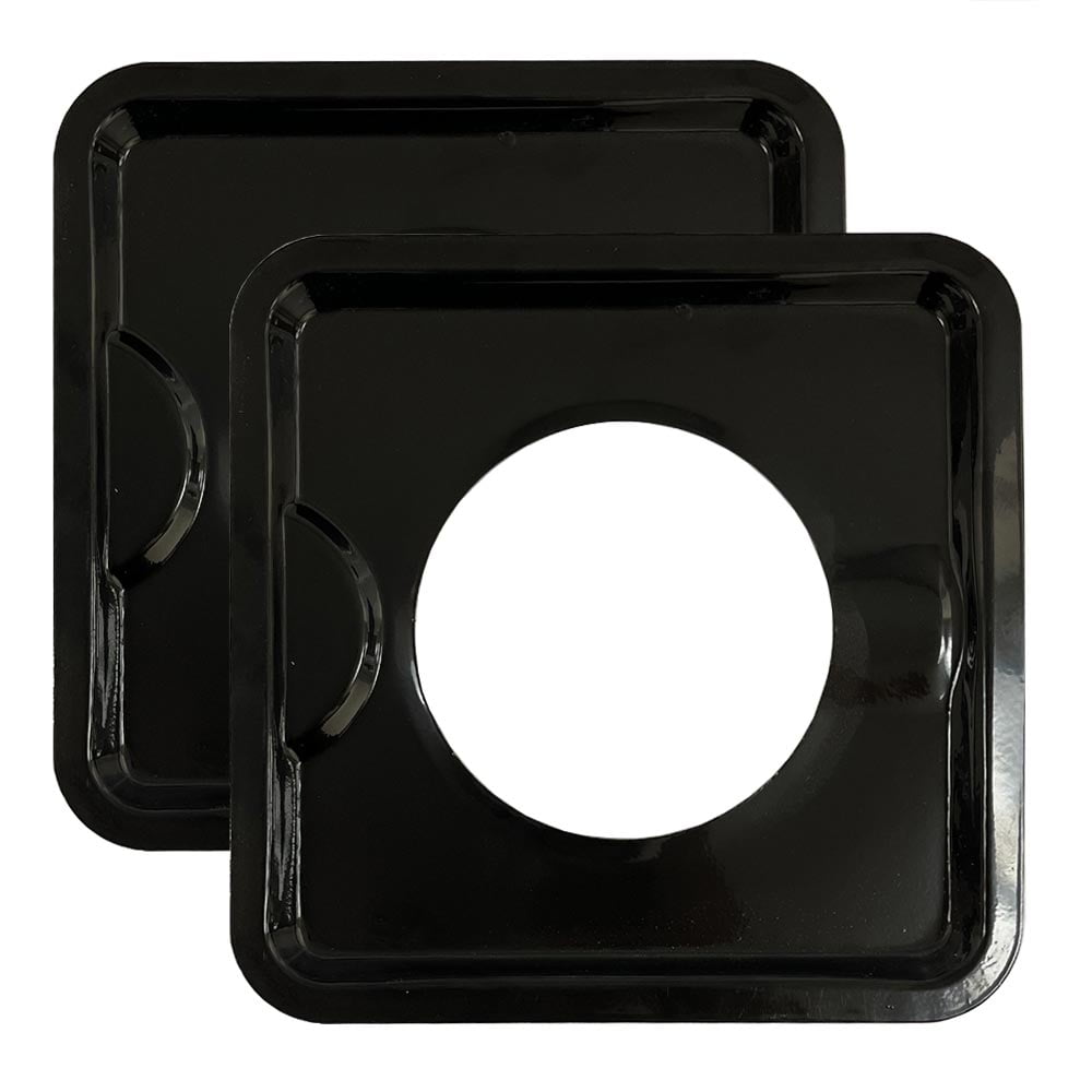 2 Black Drip Pan Reusable Square 7.5" Gas Range Burner Bib Liners