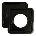 2 Black Drip Pan Reusable Square 7.5" Gas Range Burner Bib Liners