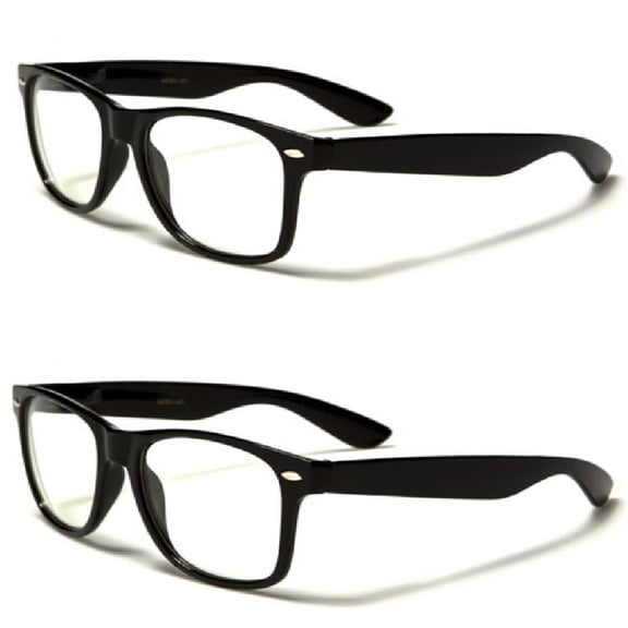 2 Black Frame Clear Lens Nerd Costume Glasses Free Shipping