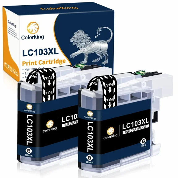 2 Black Ink Cartridges For LC103XL MFC-J870dw J470DW MFC-J475DW Printer