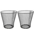 thumbnail image 1 of (2) Black Mesh Waste Basket, 9in. Round Open Top Lightweight Trash Can Home Office Organizer Recycling Bins Desk Kitchen Garbage Container, 1 of 7