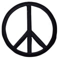 thumbnail image 1 of 2" Black Peace Sign - Iron on Applique/Embroidered Patch, 1 of 1