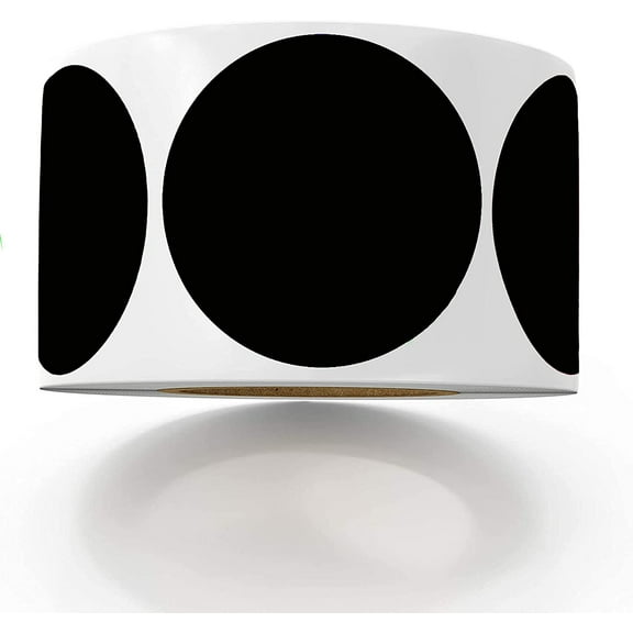 2 Black Round Color Coding Dot Stickers, Target Stickers for Shooting, 500 Pcs Price Inventory Organizing Labels for Moving Storage Organizing (Black, 2 inch)