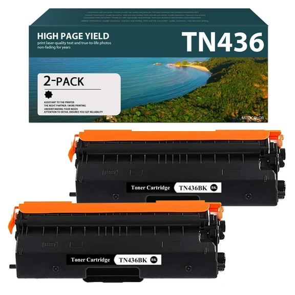 2 Black TN436 / TN436BK Toner Cartridge Replacement for Brother HL-L8260CDW L8360CDW L8360CDWT L9310CDW L9310CDWTT DCP-L8410CDW MFC-L8610CDW L8900CDW L8690CDW L9570CDW Printer