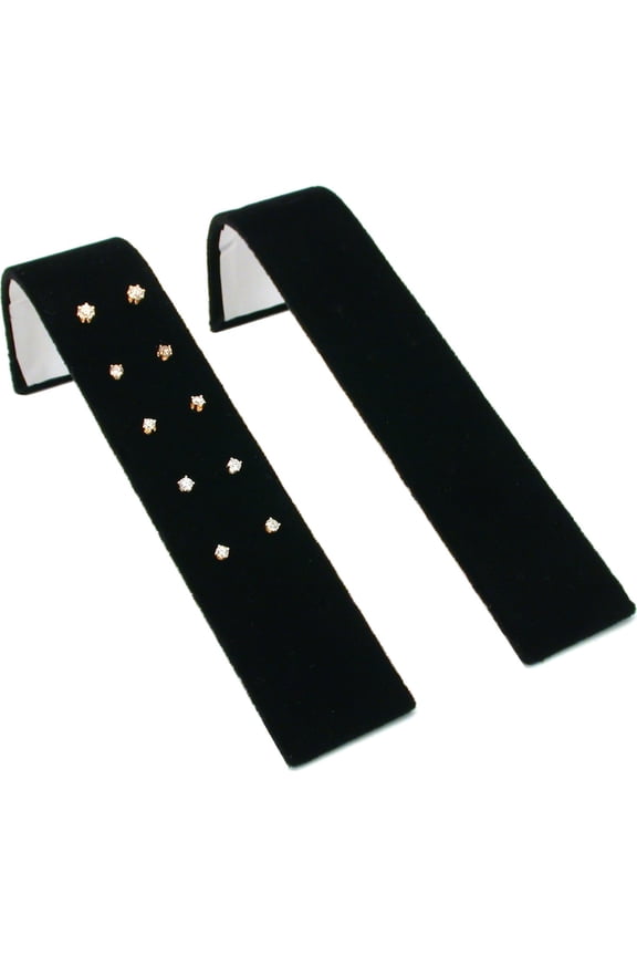 2 Black Velvet Earring Display Holds 5 Pair of Earrings