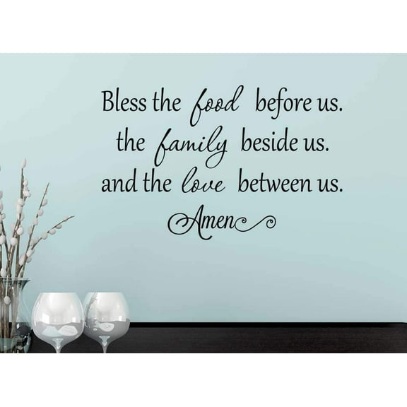 #2 Bless The Food Before us The Family Beside US 22 x 14 Vinyl Wall Quote Sticker Cooking Decor Kitchen Decorative Sticker Motivational Inspirational