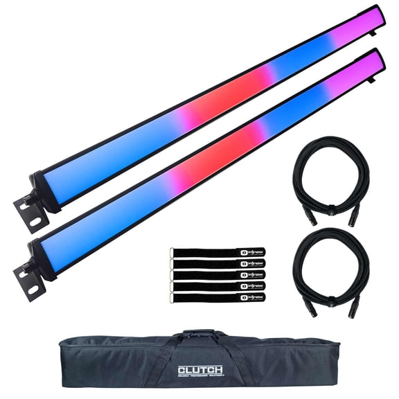 (2) Blizzard Lighting StormChaser Supercell 1-Meter LED Wash + Pixel Effect Bar Lights with Gear Carry Bag Package