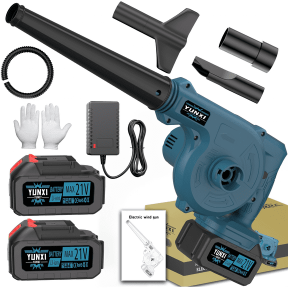 2 Blue Leaf Blower Batteries