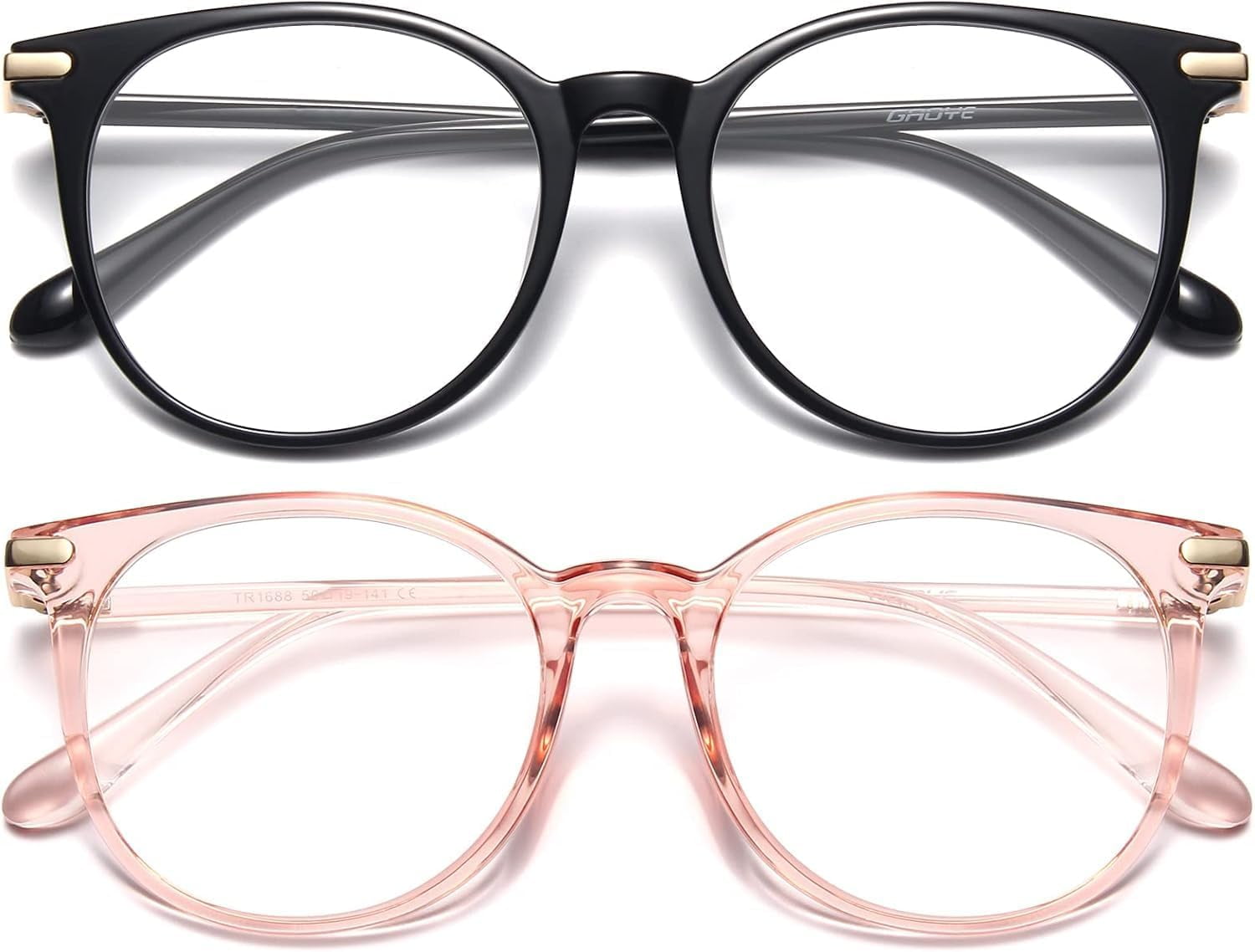 2 Blue Light Blocking Glasses, Retro Round Eyewear Frame Anti Computer ...